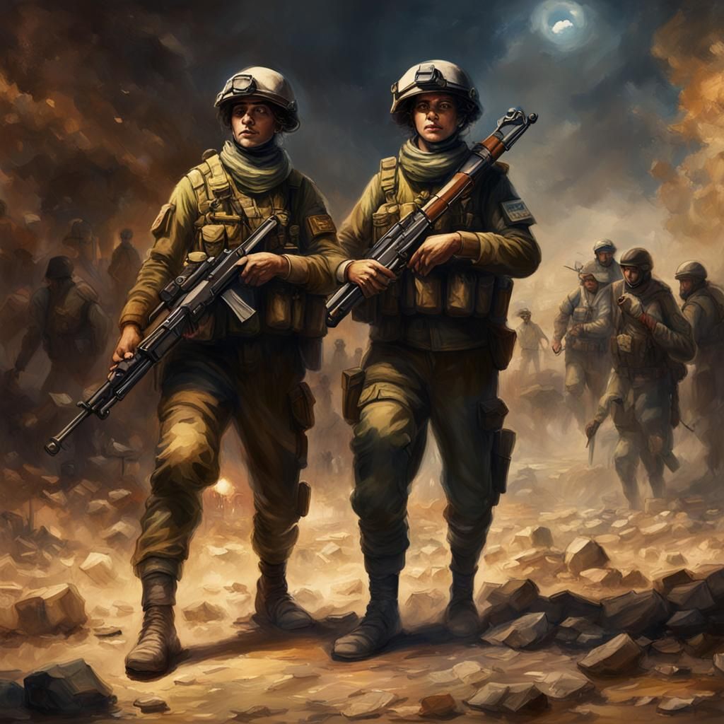 Israeli Soldiers Voting, in Rembrandt Style