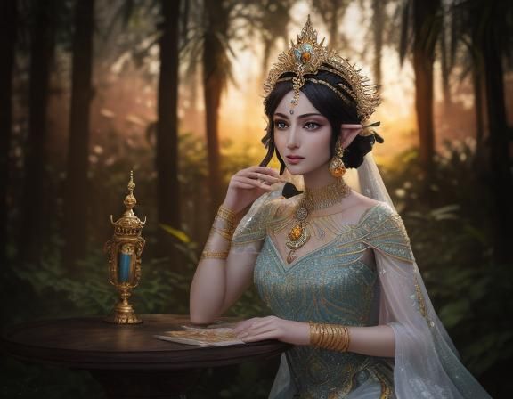 Hyperrealistic Portrait of Lady Palutena, Goddess of Light