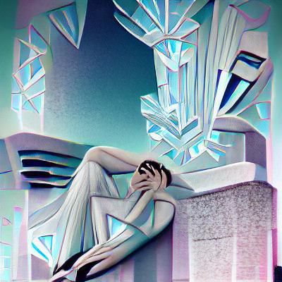 Art Deco Existential Crisis in Icy Tones