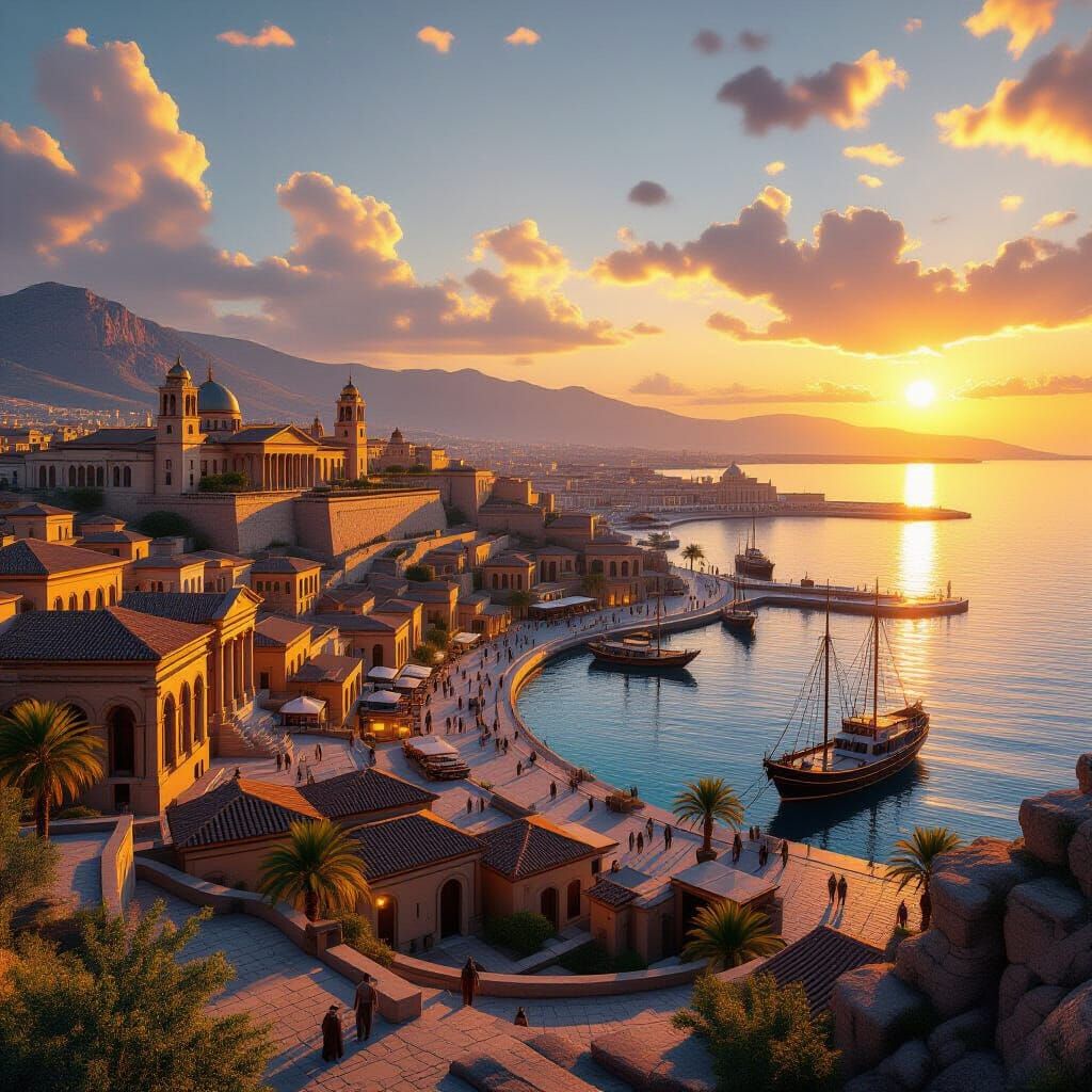 Ancient Carthage Vista in Epic 3D Game Graphics