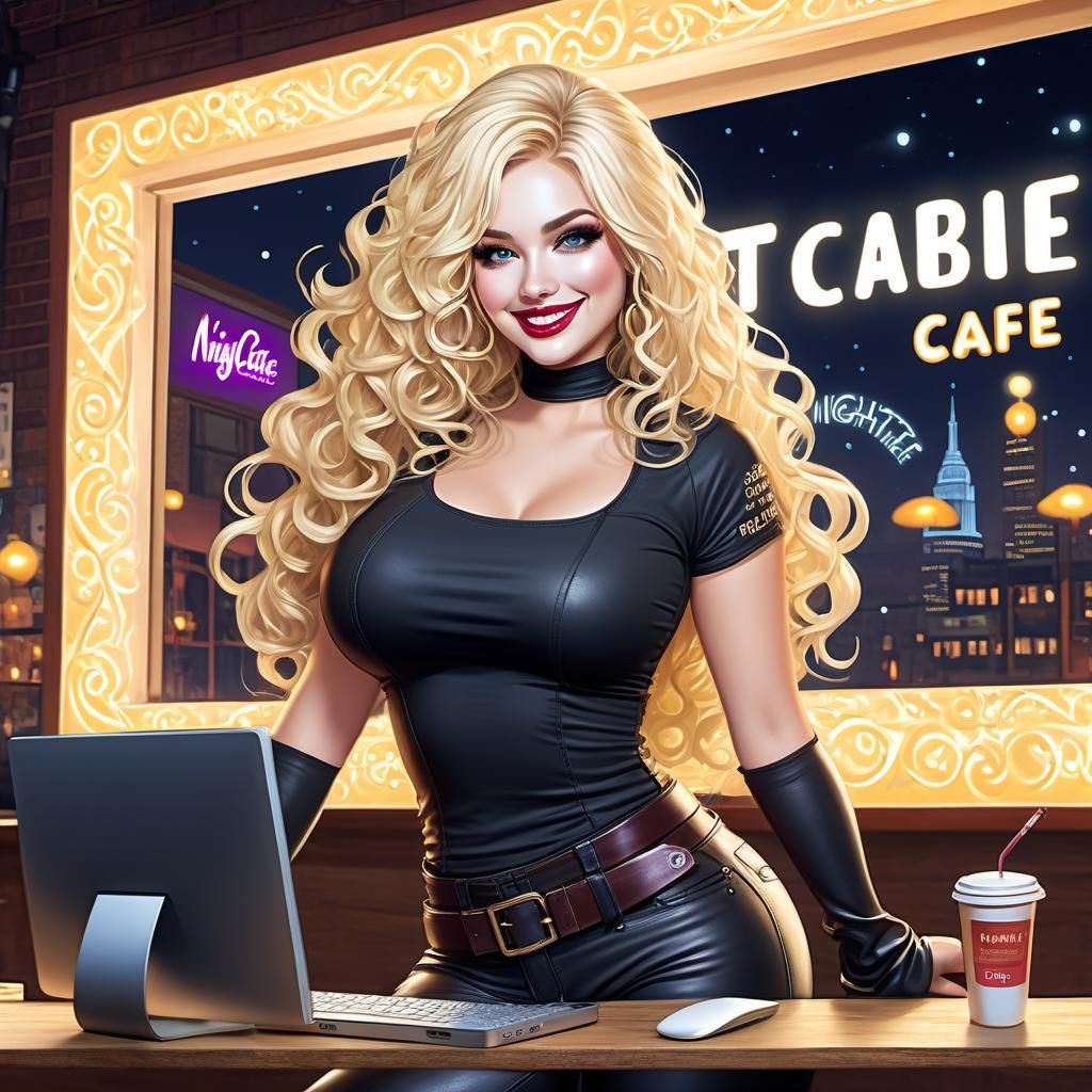 Beautiful Woman Making AI Art on Computer