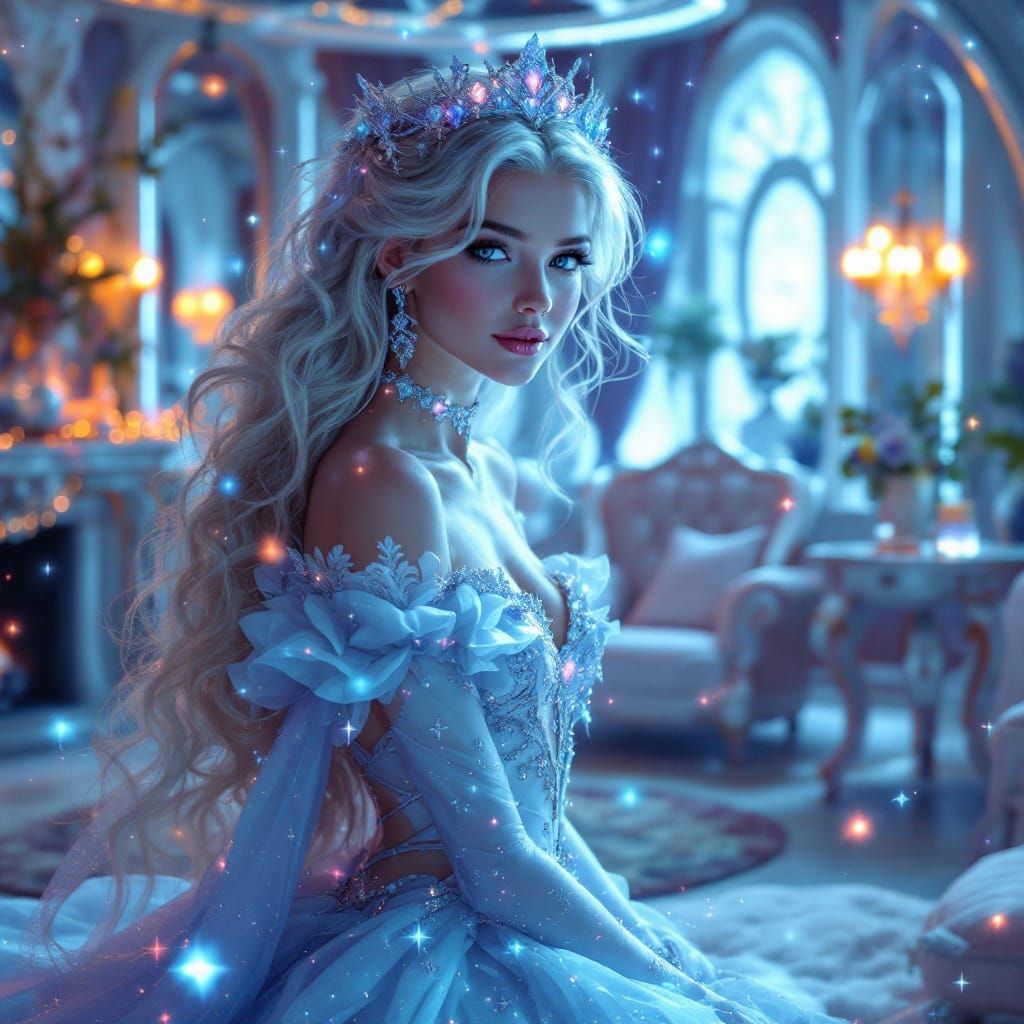 retrato de una preciosa princesa de fantasia