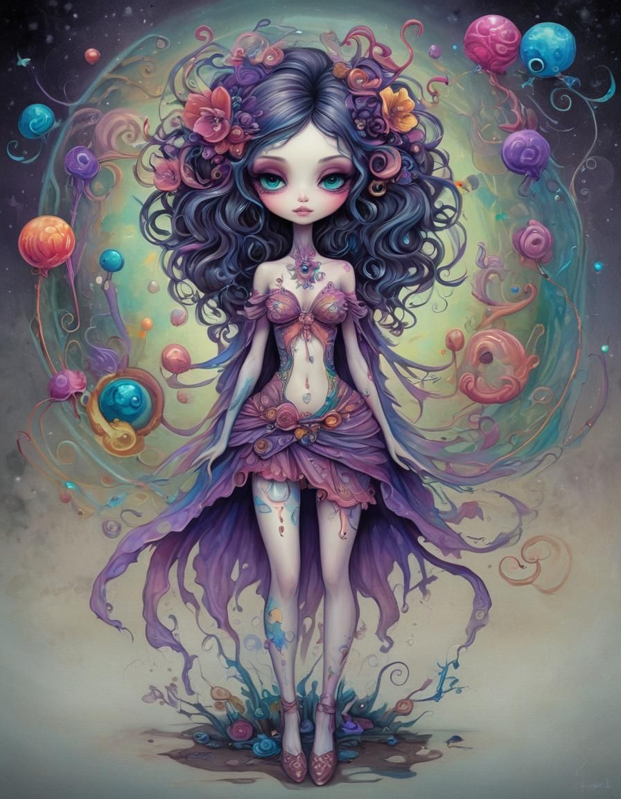 Whimsical Sprite on Fairytale Planet in Octane Render