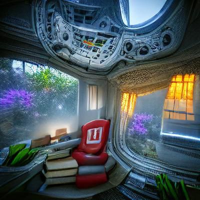 Spaceship Bay Window Reading Nook in 3D
