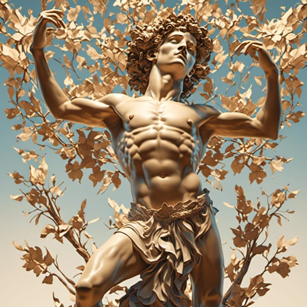 Pan the Satyr Dancing: Paper Craft Illustration