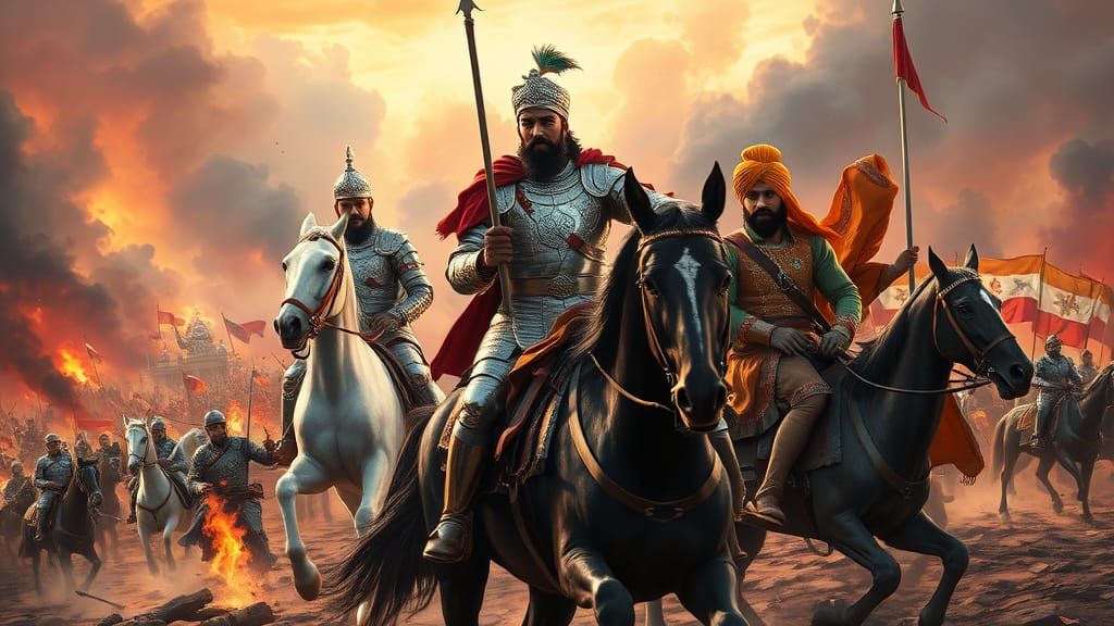 Epic Indian Battlefield Scene in Cinematic Style