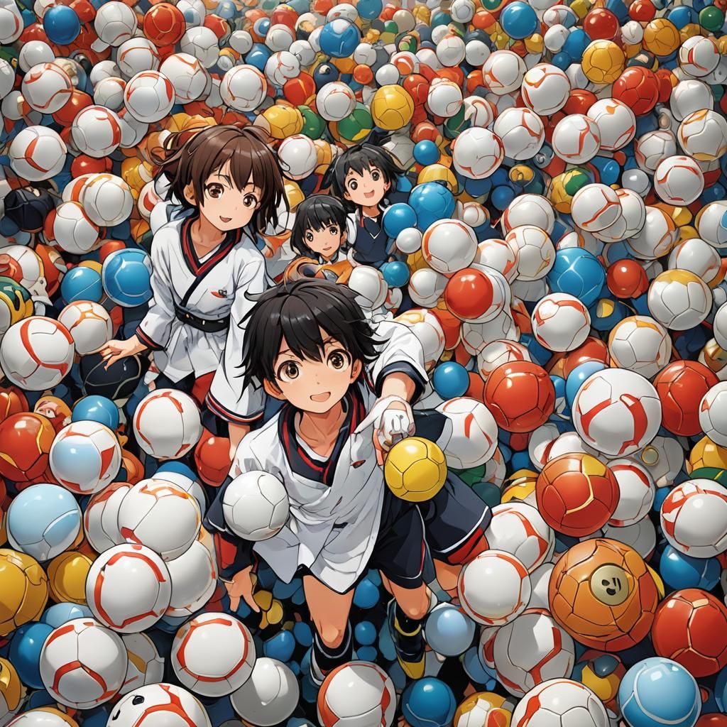 Anime Ball in Japanese Manga Style