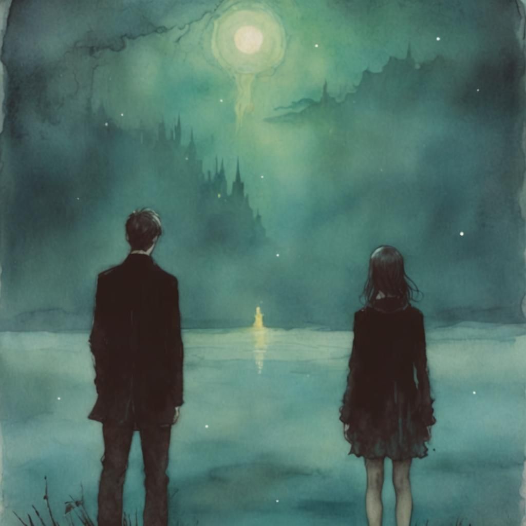 Ethereal Magical Being in Alcohol Ink Style