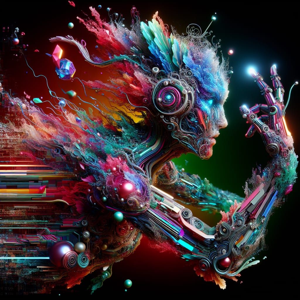 Cyber Baroque Metamorphosis in Vibrant Beryl Pearl