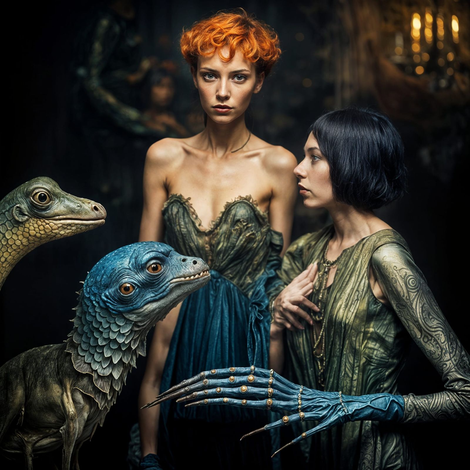 Exotic Aliens Celebrate in Surreal Restaurant