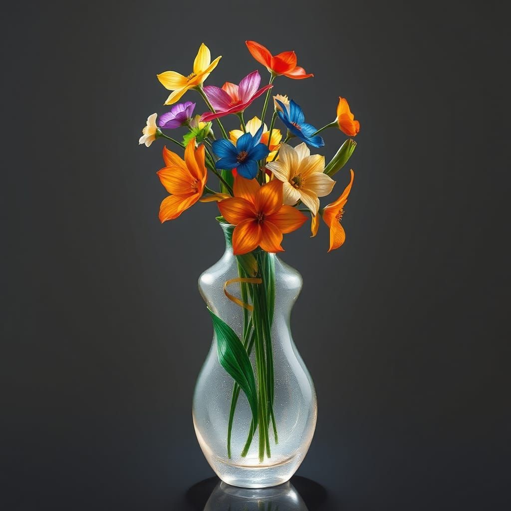 Blooming Australian Flowers in Egon Schiele-Inspired Vase