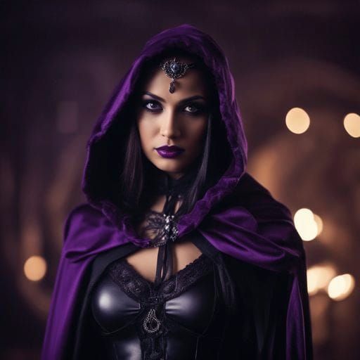 Gothic Dark Princess in Purple Hood, Royo Style
