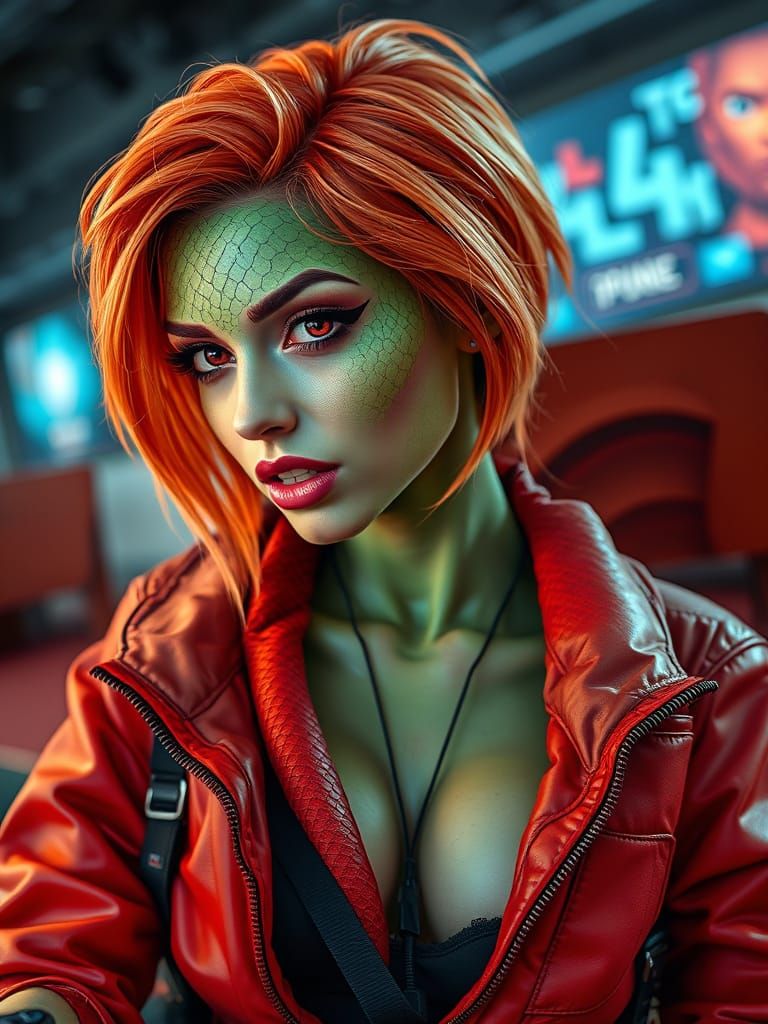 Enchanting Snake Goddess in Modern Attire