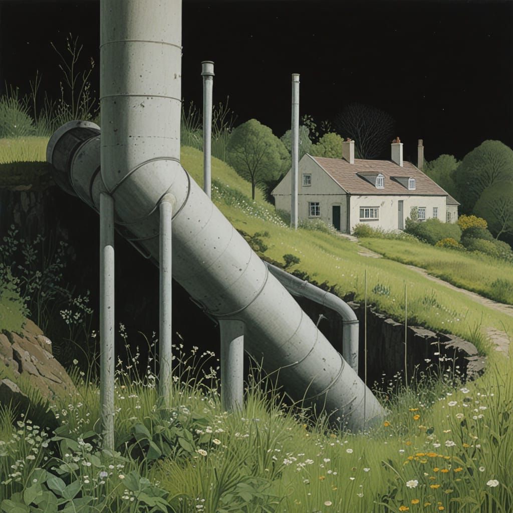 Vibrant Landscape with Urban Infrastructure