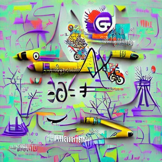 Colorful Maximalist Pop Art Science Doodles