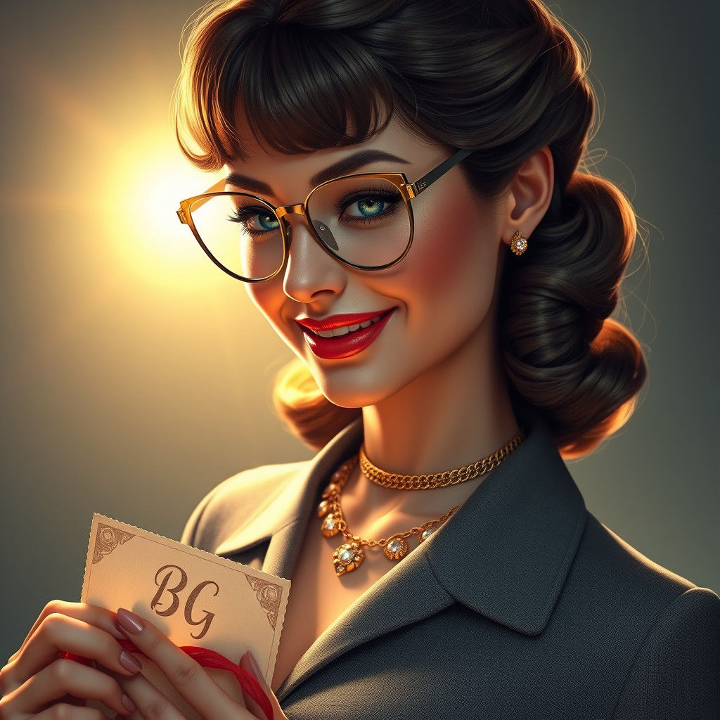 Persian Woman with Cat-Eye Glasses in Hyperrealistic Style