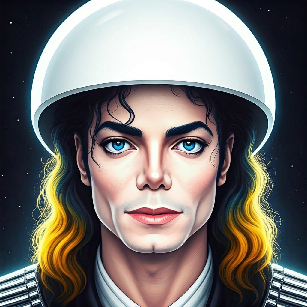 Michael Jackson in Futuristic Space Hat Portrait