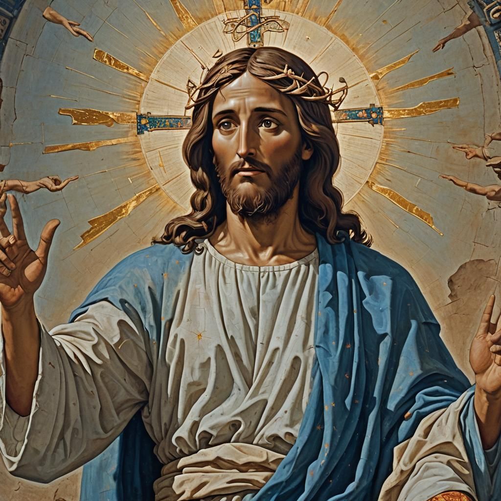 Jesus Contemplating Hermit Tarot Card with Introspection