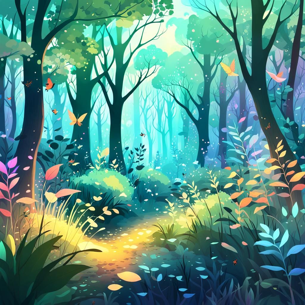 Interactive Digital Forest with Glowing Plants