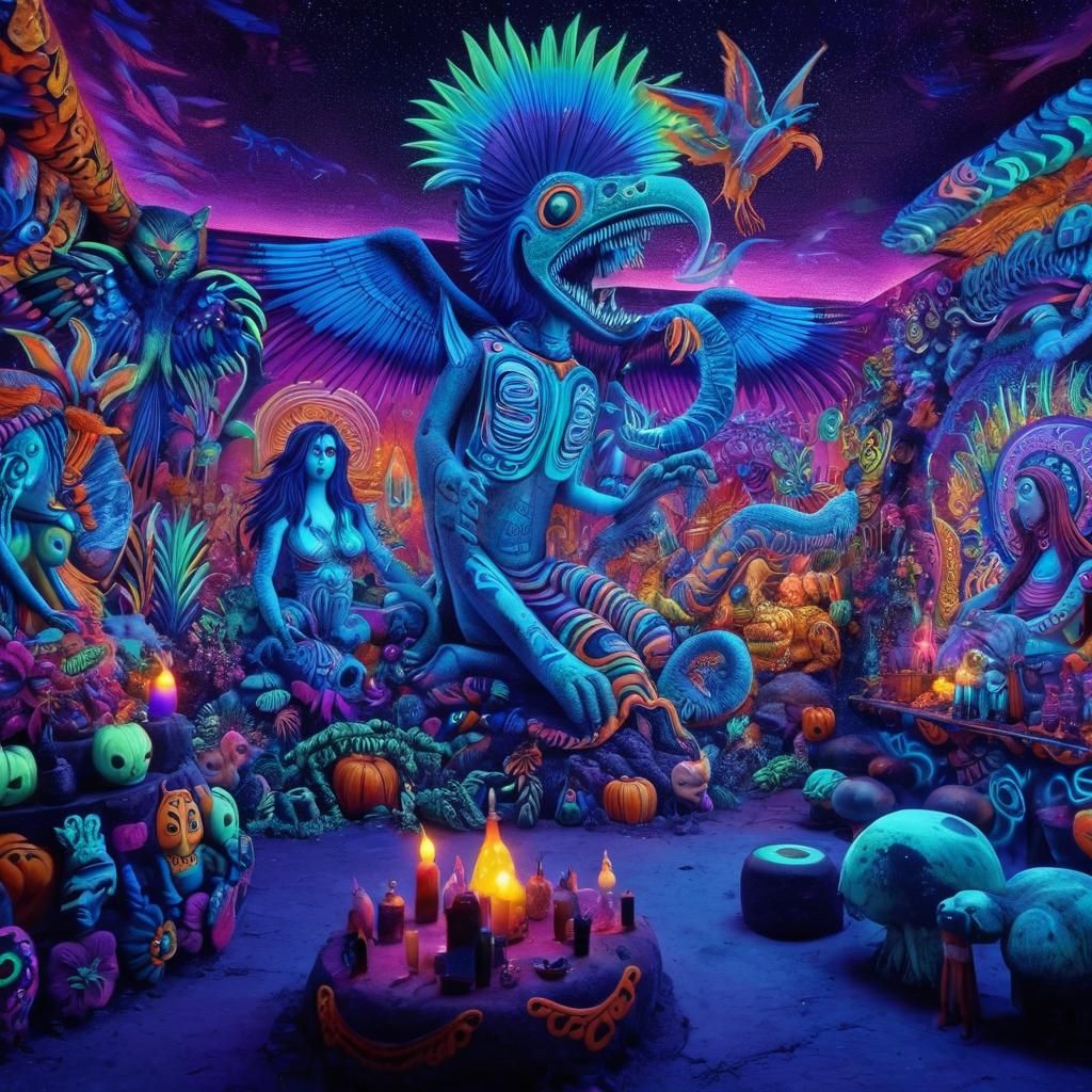 Mexican Folk Art Diorama of a Crowded Nightclub