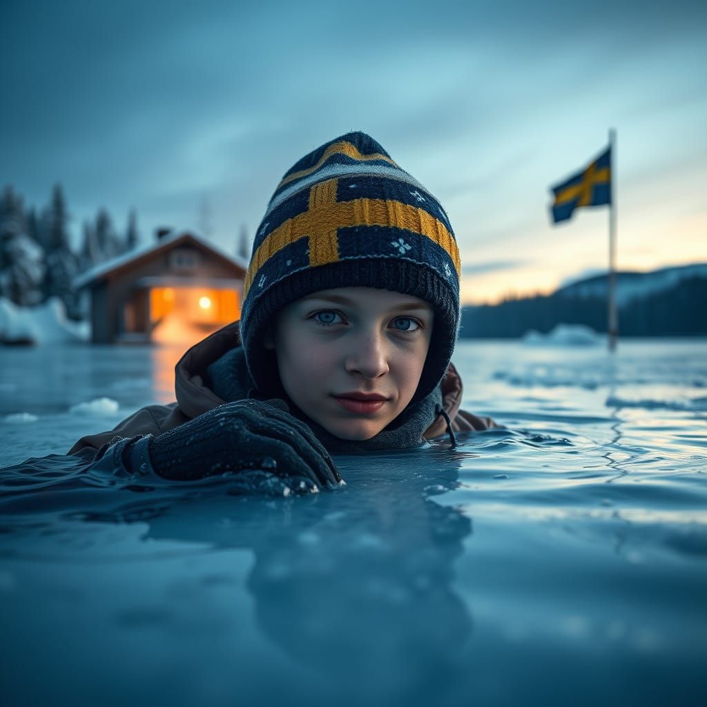 Swedish Teen's Icy Challenge in Winter Wonderland