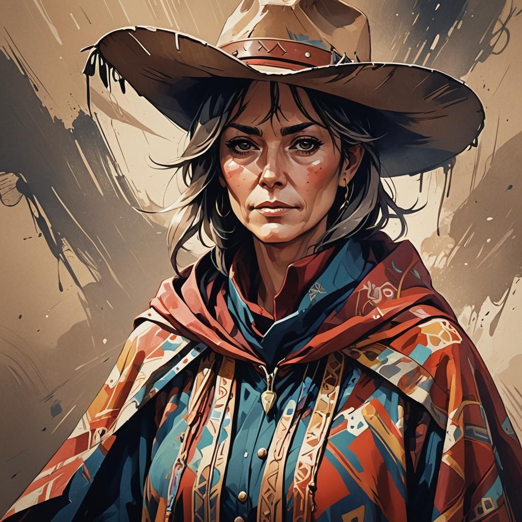 Cowboy Federale Portrait in Anime Manga Style