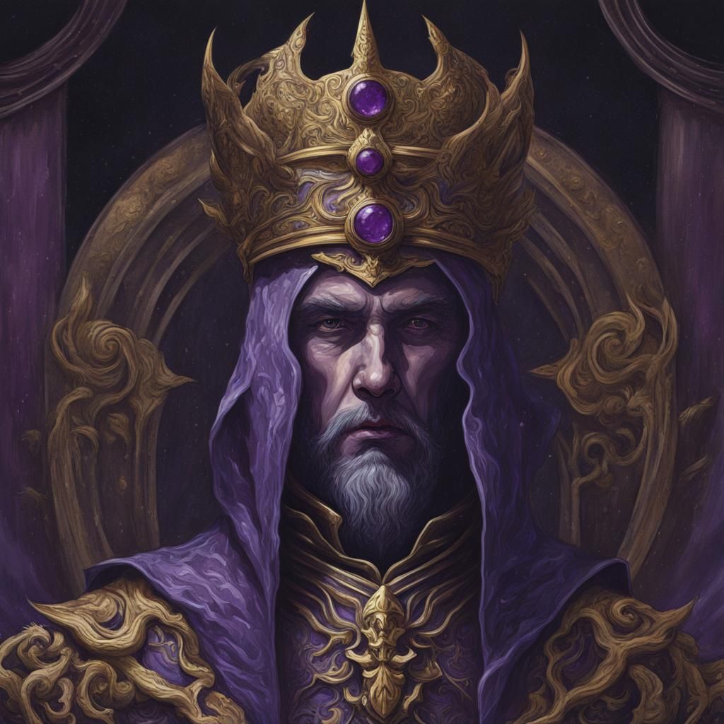 Purple and Gold Portrait of a Fantasy Emperor