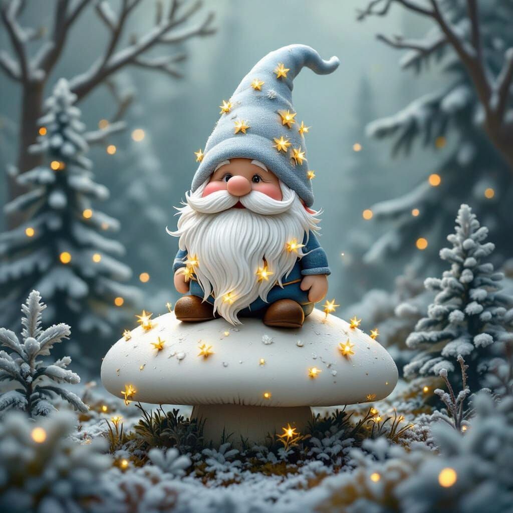 Whimsical Garden Gnome in Cartoon Style