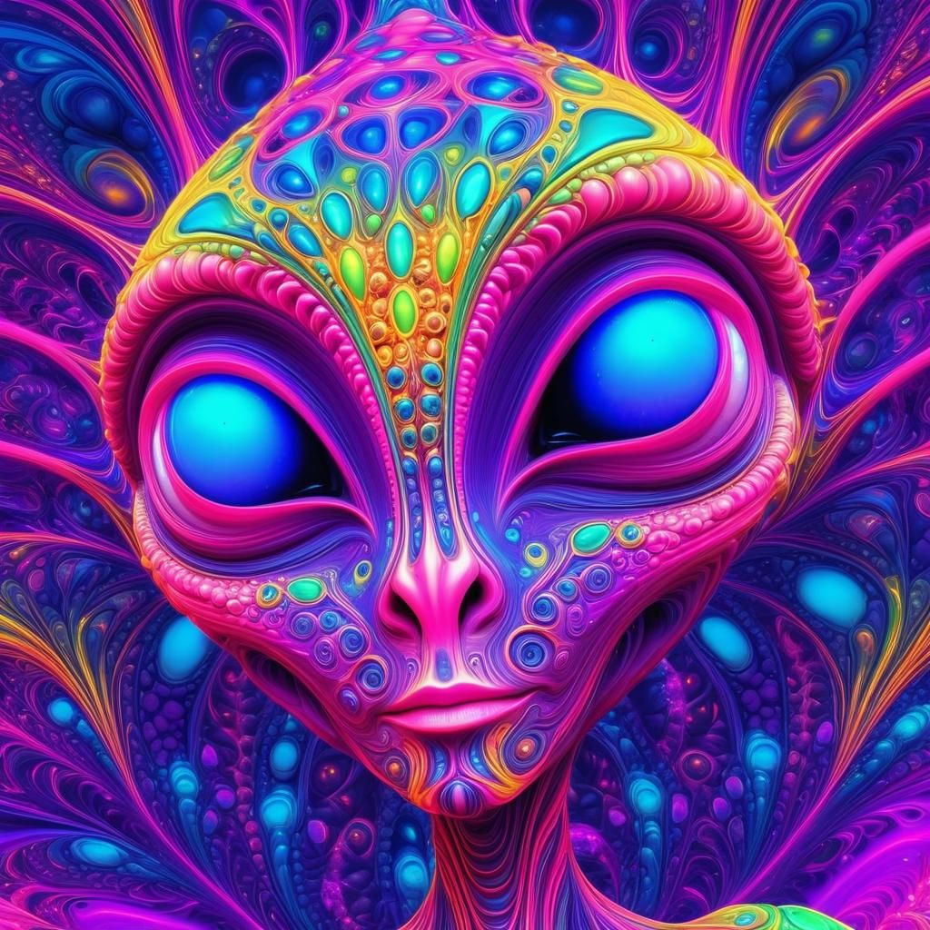 Surreal Hyperdimensional Metaphysical Alien Embodies Vibrant...