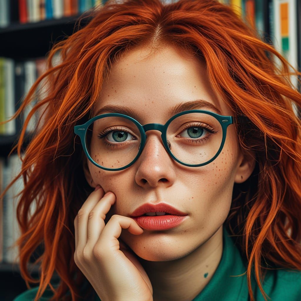 Vibrant Redhead in Jean-Michel Basquiat-Inspired Street Art ...