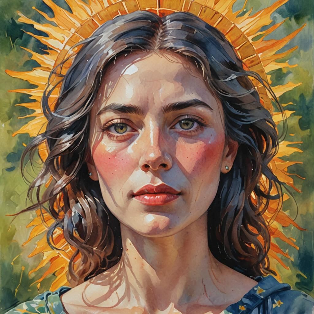 Impressionist Portrait in Gouache and Watercolor Style