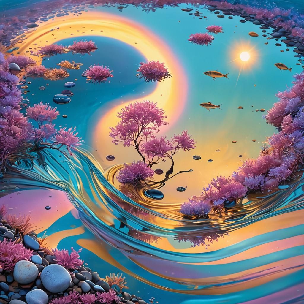 Surreal Underwater River Reflects Sky