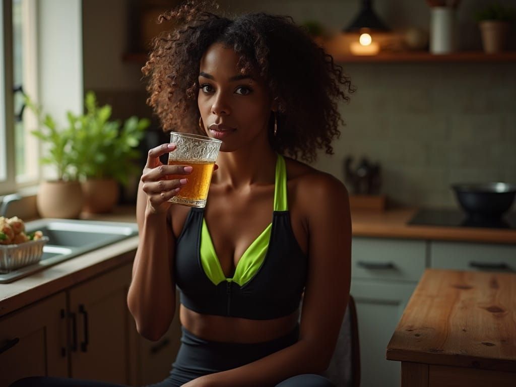 Confident Black Woman in Cozy Home Setting