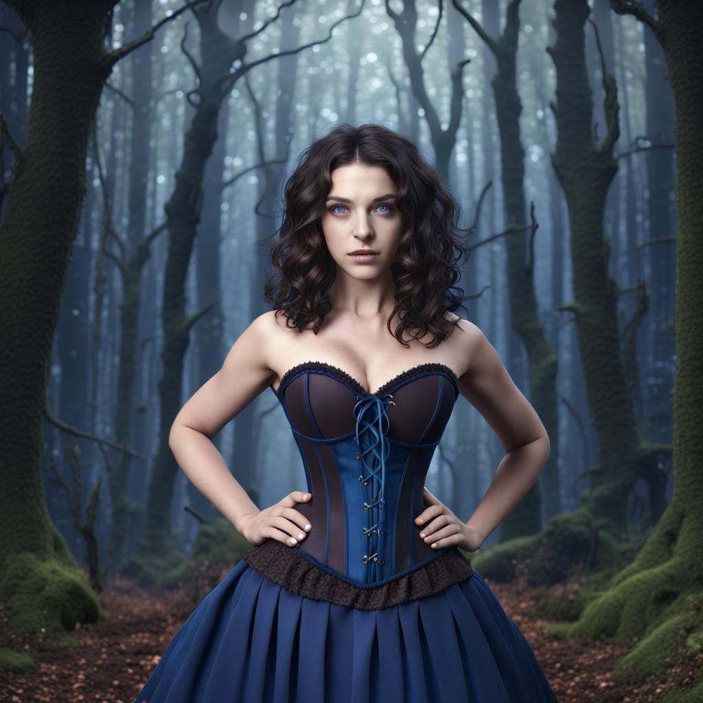 Enchanting Witch Casting Spells in Dark Forest