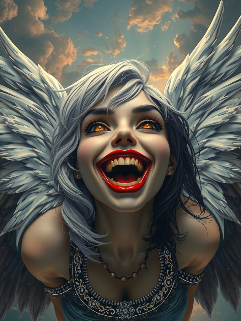 Mischief in the Skies: A Female Angel's Chaos Reigns