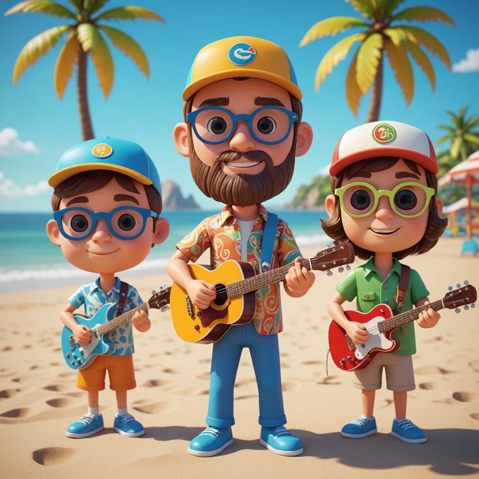 Cute Kawaii Beach Boys Cartoon in Unreal Engine