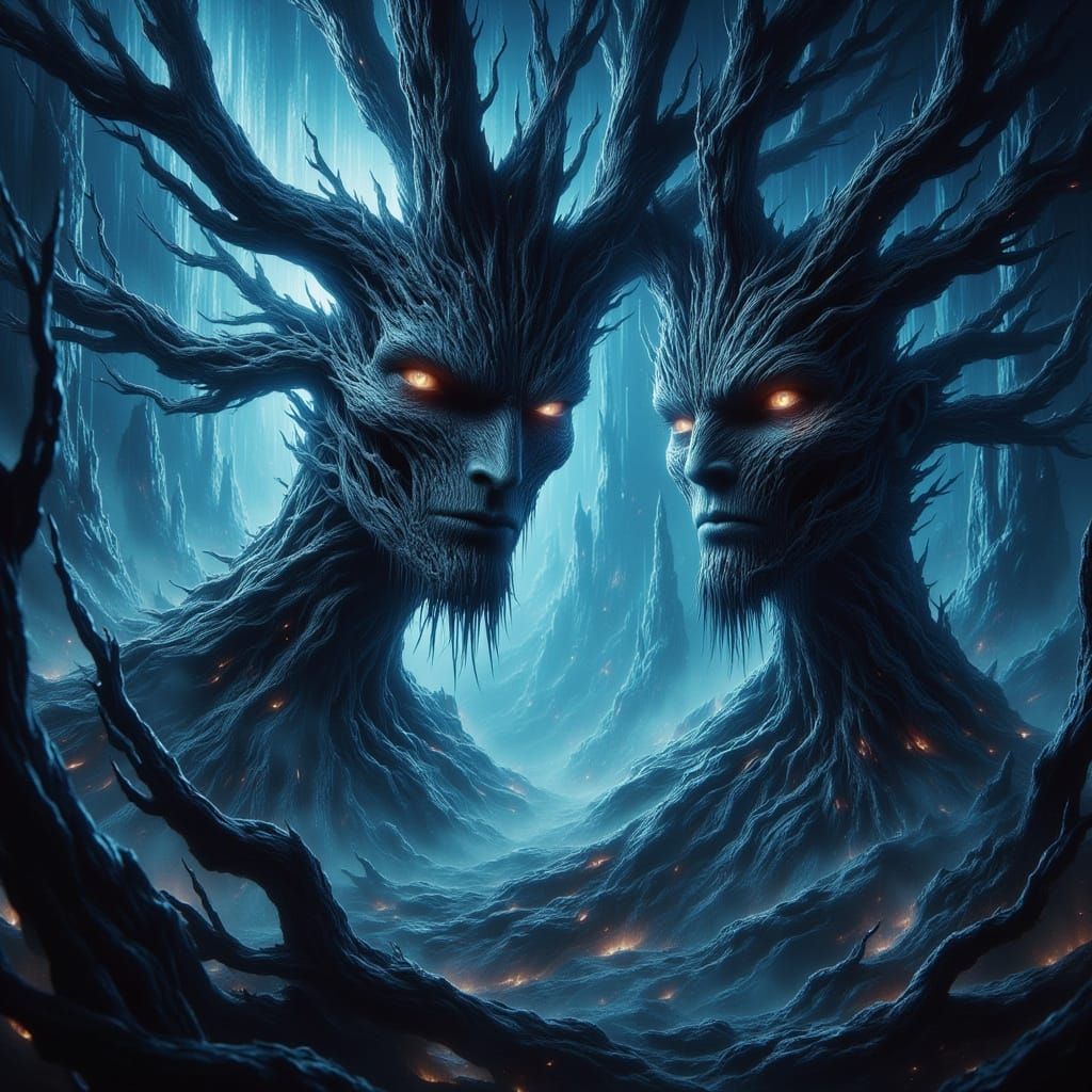 Ethereal Bayou of Twisted Willow Trees