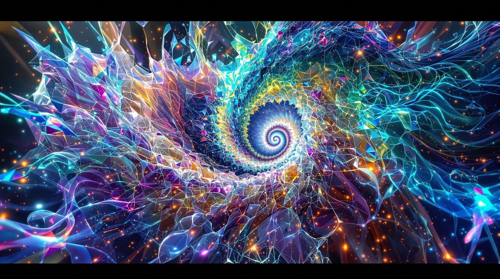 Mesmerizing Fractal Dance in a Neon Digital Art Style