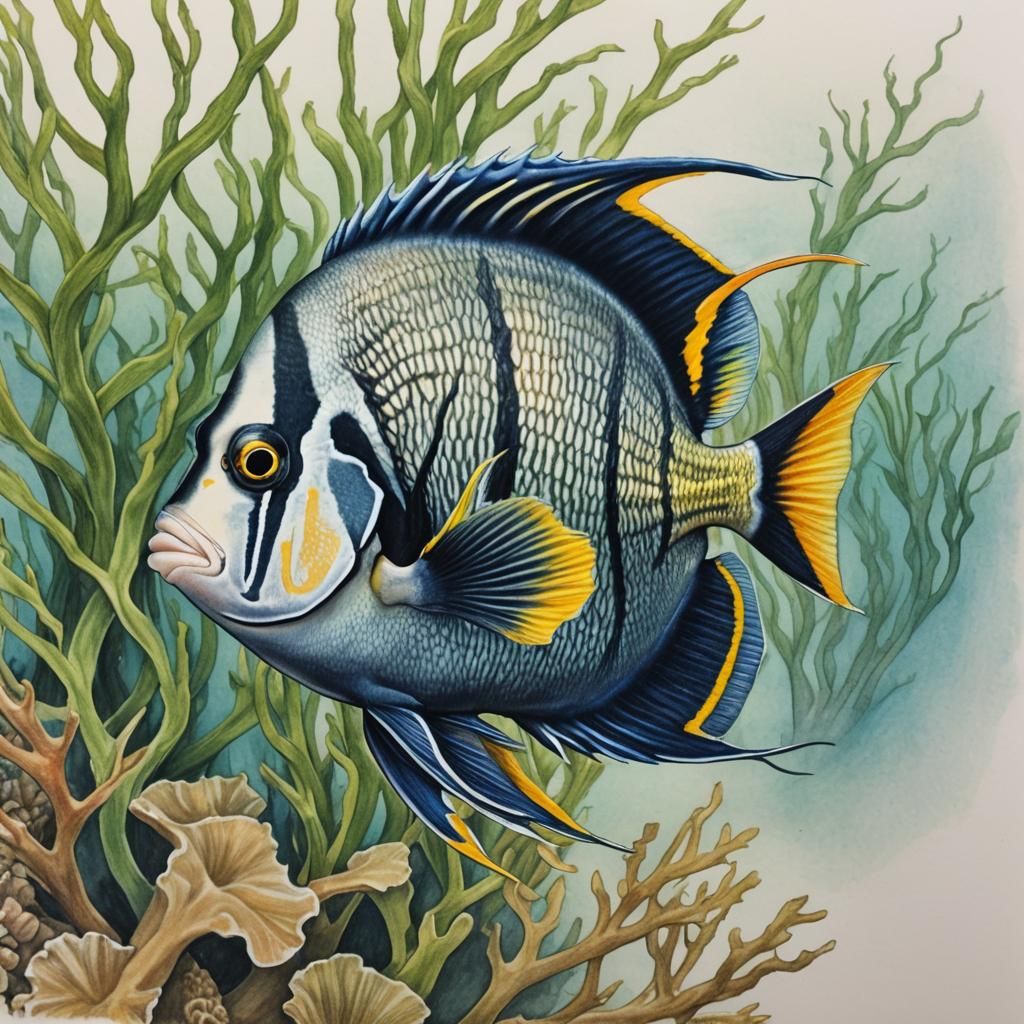 coloured pencil drawing angel fish