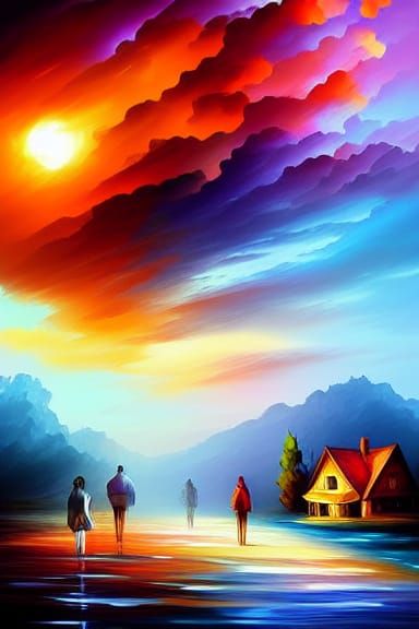 Surreal Souls Journey on a Vivid Road