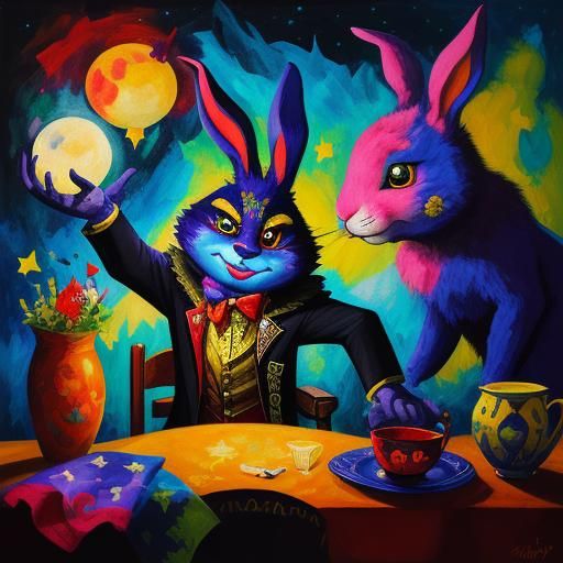 Rabbit Dancing with Stolen Chair: Expressionist Surrealism