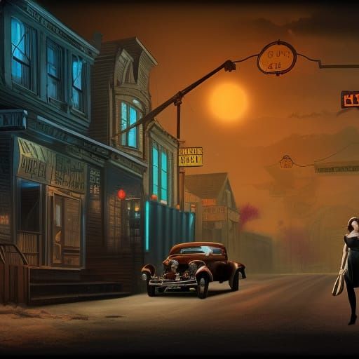 Bonnie and Clyde Noir Musical Concept Art