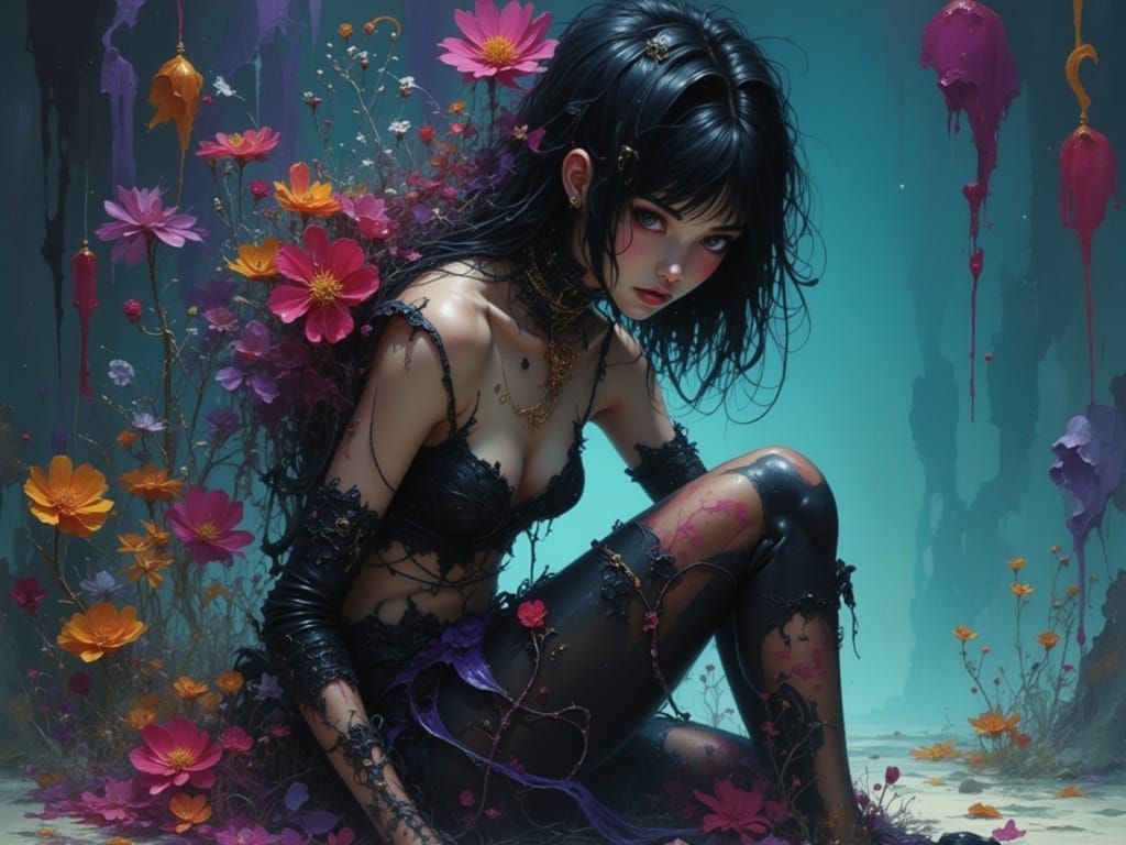 Serene Figure in Triadic Light: Concept Art Portrait