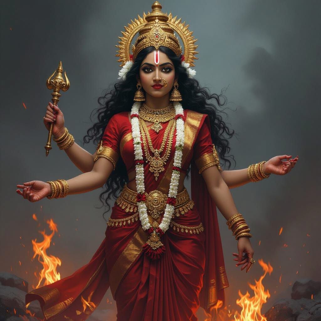 Fierce Ma Kali in Rudra Murti Form