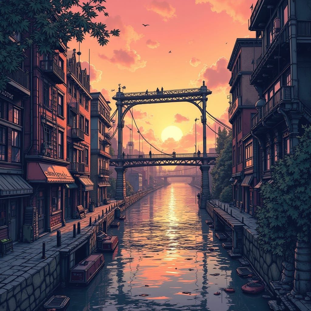 Sam Porter Bridge in Studio Ghibli Anime Style