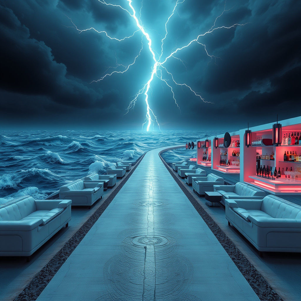 Ocean Divided: Techno Party on a Surreal Road