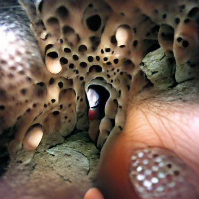 Claustrophobic Cave with Trypophobic Holes