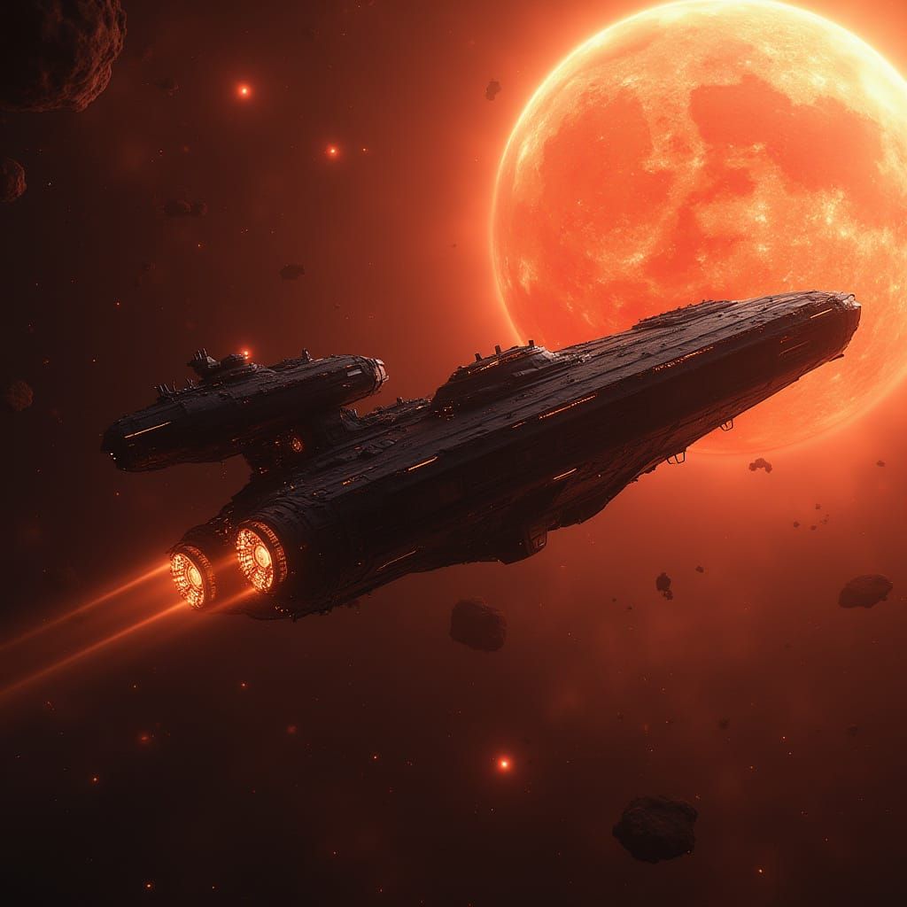 Colossal Starship Orbiting a Dying Star