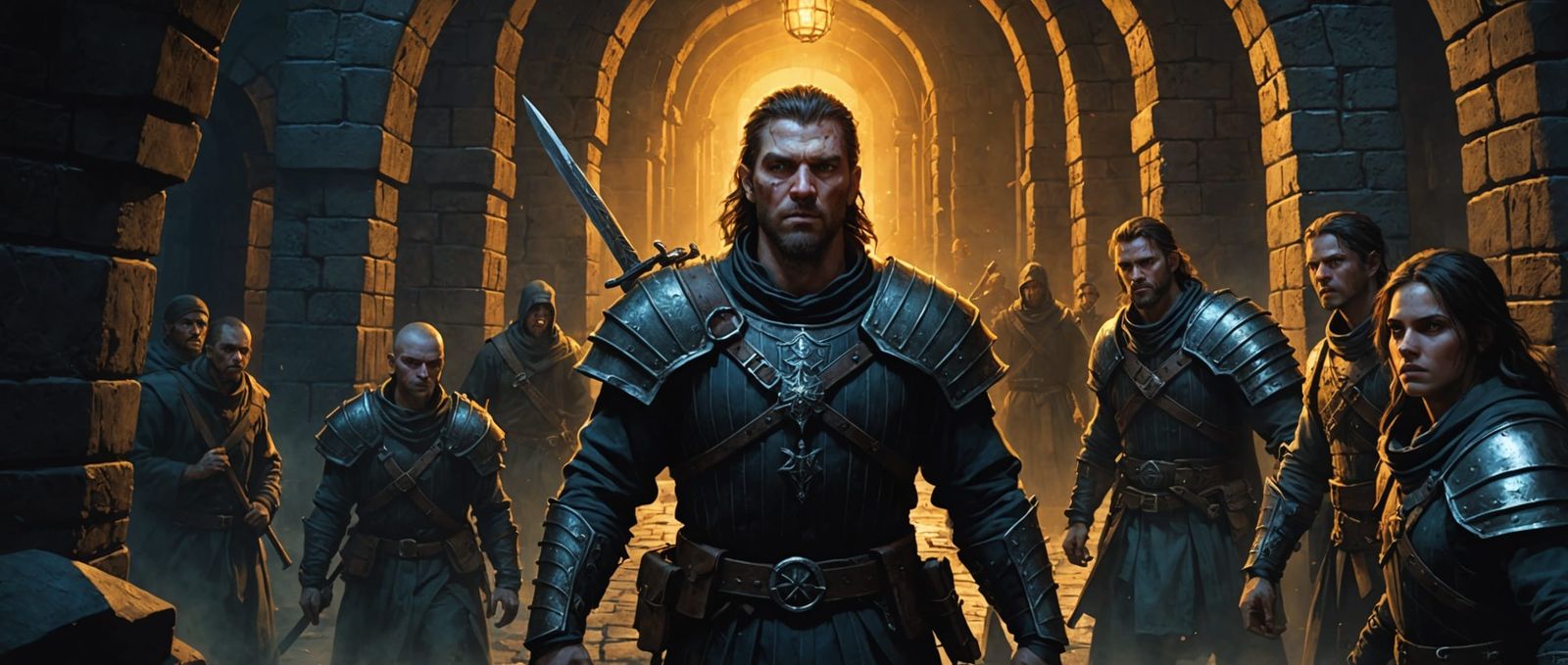 Grimdark Prisoner Led to Dungeons: Hyperrealistic Concept Ar...