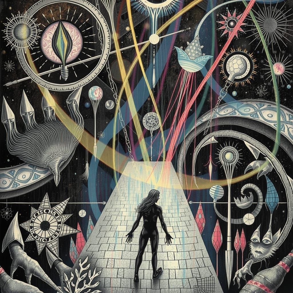 Mystical Mindscape with Ethereal Shadows and Light